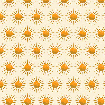 seamless vintage pattern with a sun