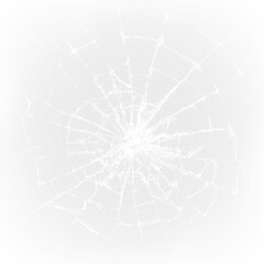 Obraz premium Broken glass shows cracks and damage on a transparent background in a simple layout