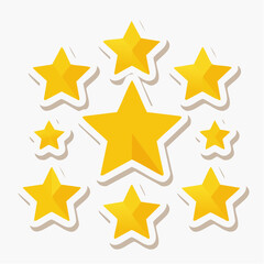 Obraz premium Collection of Yellow Stars with White Outline