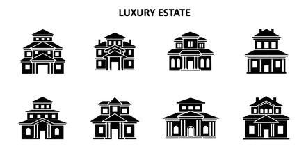 Naklejka premium Luxury estate house icons set.