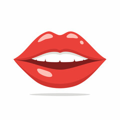 Obraz premium Red Lips with White Teeth