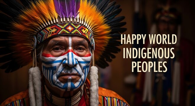 Indigenous portrait a celebration of culture and heritage with vibrant warbonnet