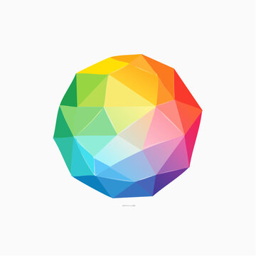 Bright Colorful Low Poly Geometric Sphere Vector Art Gradient