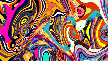 Fototapeta premium Vibrant Abstract Colorful Swirl Pattern with Dynamic Movement