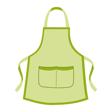 Kitchen Apron Flat Illustration Cooking Apron Protective Clothing Chef Uniform Household Cooking Wear Icon