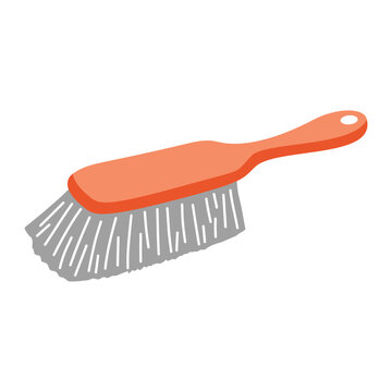 Flat Illustration Cleaning Brush Handheld Scrub Brush Household Cleaning Tool
