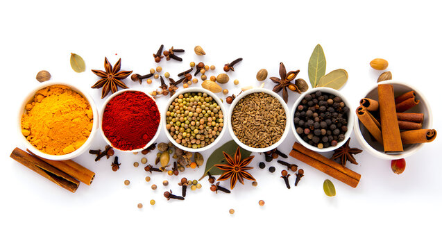 Whole Spices with Cinnamon Sticks and Star Anise Close-Up