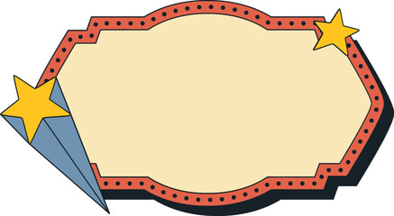 Vintage Retro Starry Signage Frame © Glope Studio