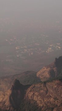 Mumbai, india. badlapur, savaroli, maharashtra. aerial view from plane window on view of