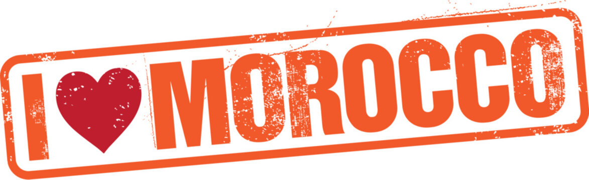 I Love Morocco Vector Rubber Stamp