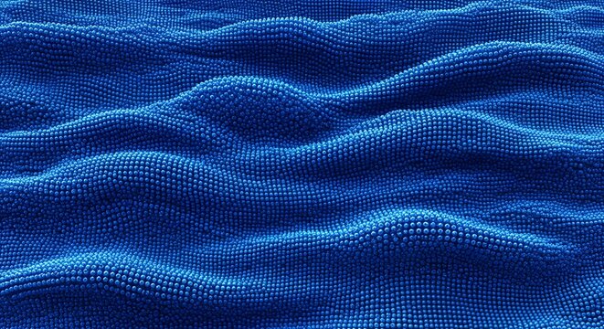 Blue pixelated waves.