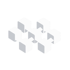 Fototapeta premium A minimalist abstract pattern of white geometric cubes on a plain background