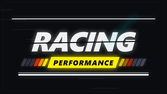 Racing Performance Logo With Striped Color Bar.