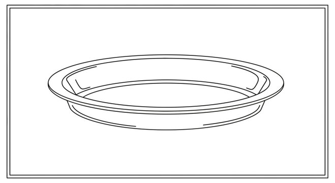 Empty Pie Dish Outline Illustration - Baking, Cooking, Kitchenware
