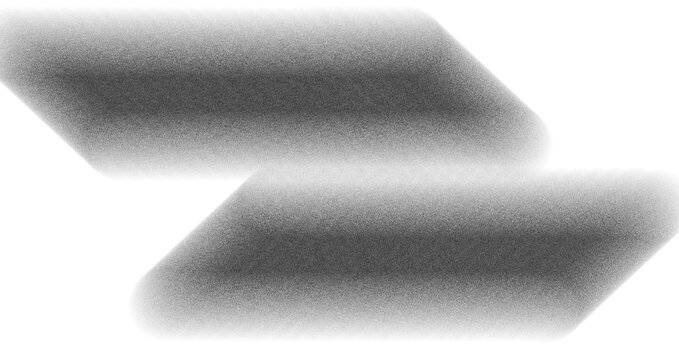 Grainy grayscale parallelograms overlap in a soft gradient, forming a modern geometric composition with blurred edges that suggest digital motion, connection, and depth