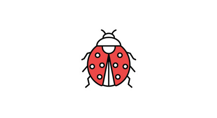 Fototapeta premium Cute Ladybug Icon, Simple Red Insect Illustration, Vector Art