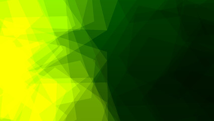 Obraz premium Abstract geometric background with sharp overlapping triangles in shades of green and dark blue. Modern crystalline texture for professional digital backdrops.