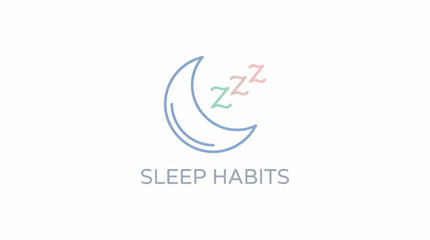 Fototapeta premium Minimalist sleep habits outline icon