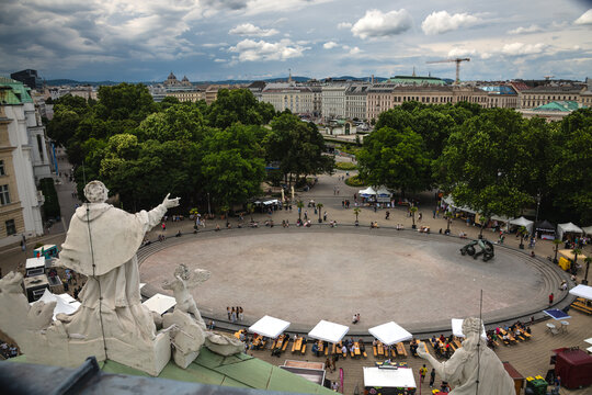 Rooftop View from Karlskirche Over Karlsplatz in Vienna, Austria