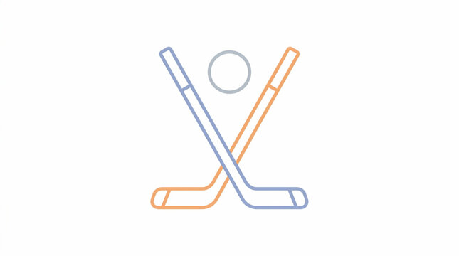 Minimalist ice hockey equipment icon