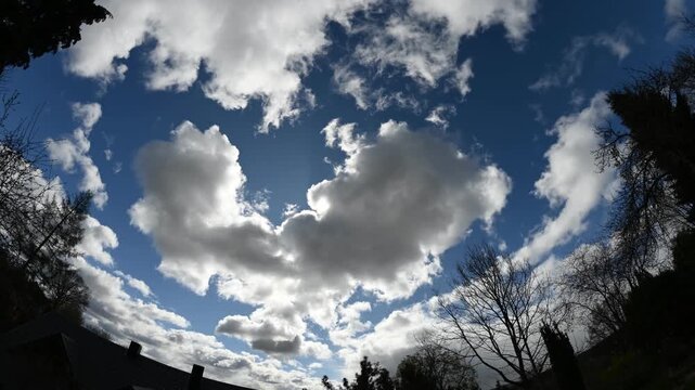Clouds are floating in the sky, timelapse