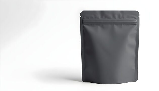 Dark gray matte standup pouch with resealable zipper for product packaging