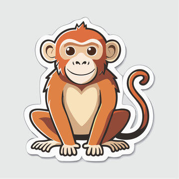Cute Cartoon Monkey Sticker