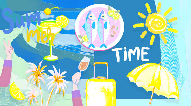 poster set summer time