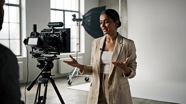 Director talking to cinematographer