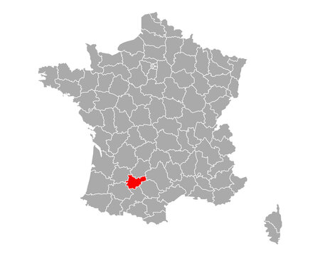 Karte von Tarn-et-Garonne in Frankreich