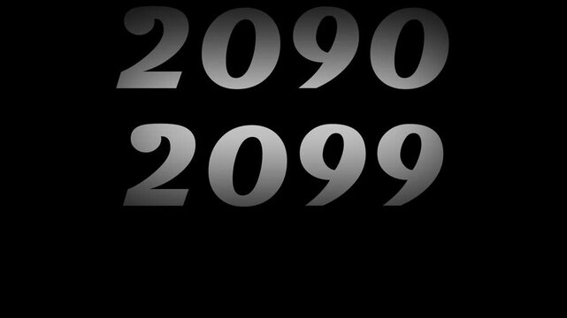 Analog  year counter counting up from 1930 to 2099 background. Time-lapse speed. 4K footage motion graphic video rendering.