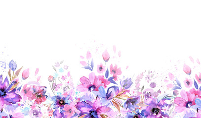 Fototapeta premium Watercolor Hand Painted Floral Illustration