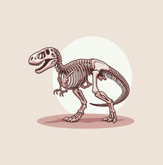 vector illustration of a cartoon dinosaur bones © losskamprettoss