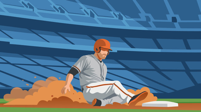 Baseball Player Cleats Running on Dirt Near Third Base Vector