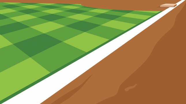 Baseball Field Dirt Path Leading to Third Base Vector Background