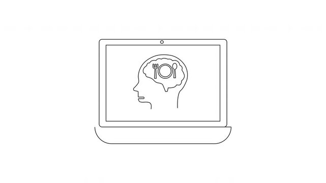 Minimalist Laptop Displaying Brain Icon with 101 Numbers.