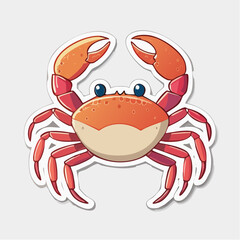 Fototapeta premium Cute Cartoon Crab Sticker