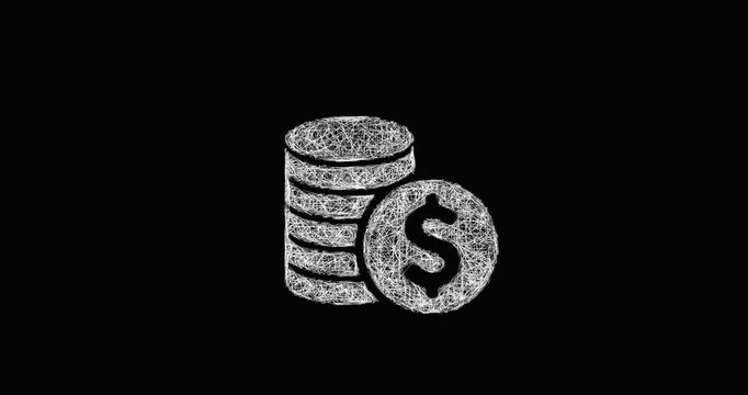 Sketch monetization icon animation - smooth progressive reveal