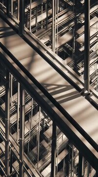 Architectural lines forming a symmetrical composition, highlighting clean structure and precise geometric balance, created with Generative AI.