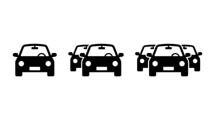 Fototapeta premium Cars icon set. Traffic jam , automobile, car, driving, transport. Auto symbol on white background - stock vector.