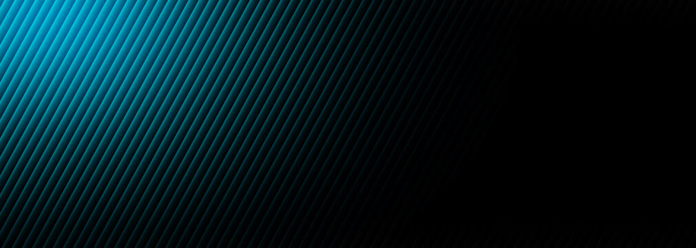 Abstract background with undulating parallel lines and a fading blue gradient into darkness