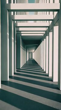 Architectural lines forming a symmetrical composition, highlighting clean structure and precise geometric balance, created with Generative AI.