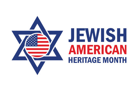 May is Jewish American Heritage Month poster vector illustration. Star of David and United States flag icon isolated on a white background. Template for background, banner, card. Important day