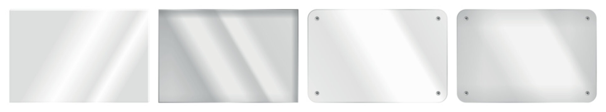 Glossy metallic panel rounded rectangle frame with corner screws modern silver background industrial texture clean minimal surface banner template empty copy space technology design