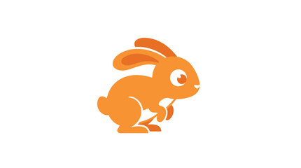 Obraz premium Cute Orange Cartoon Rabbit Character Illustration Simple Stylized Anim