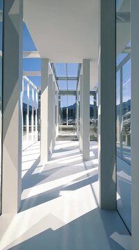 Architectural lines forming a symmetrical composition, highlighting clean structure and precise geometric balance, created with Generative AI.