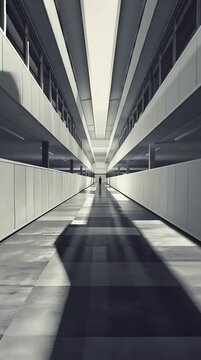 Architectural lines forming a symmetrical composition, highlighting clean structure and precise geometric balance, created with Generative AI.