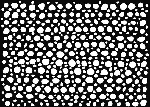 Abstract organic monochrome black and white spot pattern