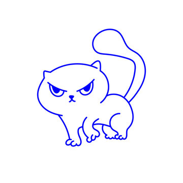 Vector logo design template and graphic element for advertising, branding, posters and banners, funny cartoon cat