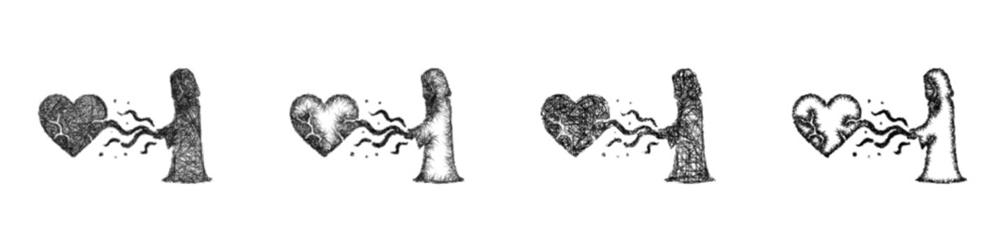 Sketch life siphon icon design set